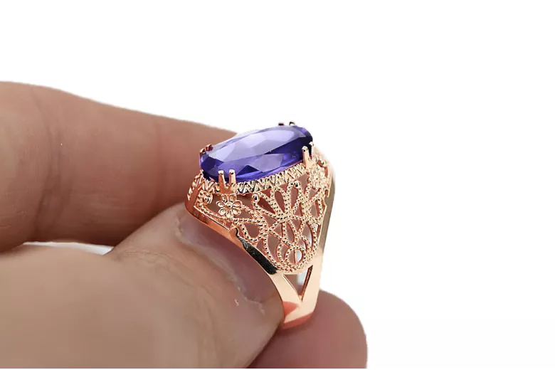 Alexandrite Original Vintage 14K Rose Gold Ring Vintage style vrc074r